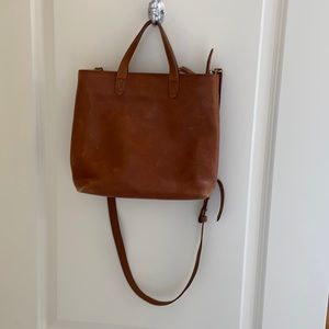 Madewell leather crossbody tote